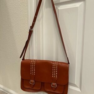 Rebecca Minkhoff Alex Studded Brown Leather Satchel